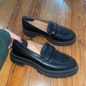 Madewell Bradley Lugsole Loafer in Black Leather